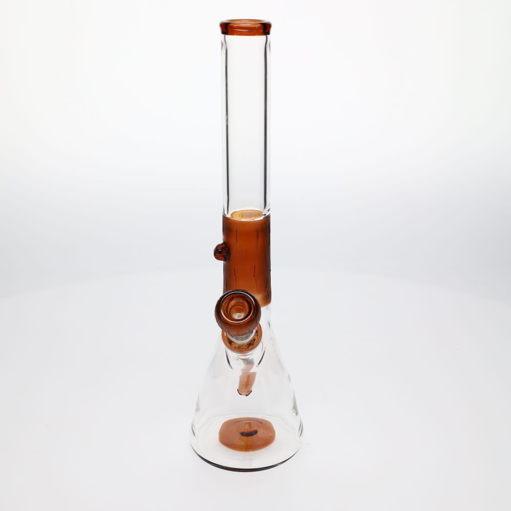 Chad G Glass Sandblasted Wood Grain Trim Beaker Water Pipe