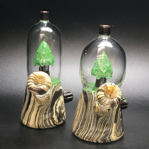 Chad G Glass Wood Grain Tree Dome Water Pipe