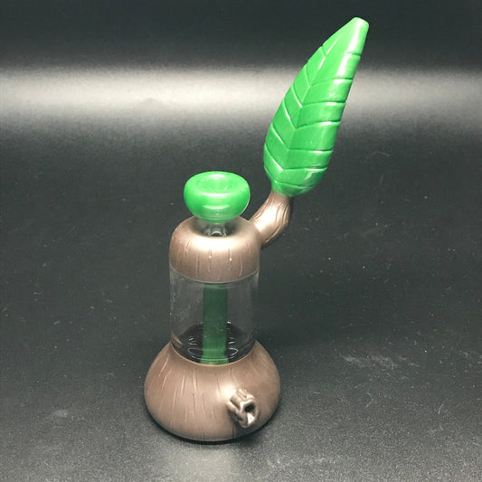 Chad G Glass Wood Leaf Dewar Bubbler