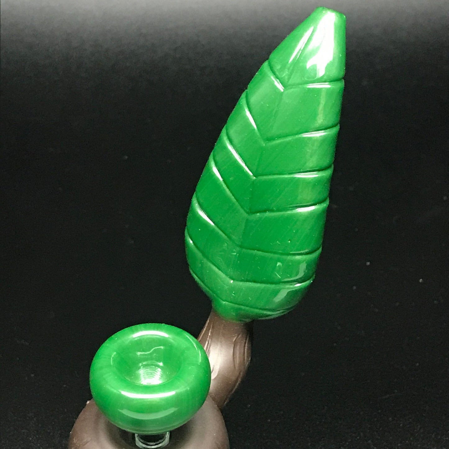 Chad G Glass Wood Leaf Dewar Bubbler