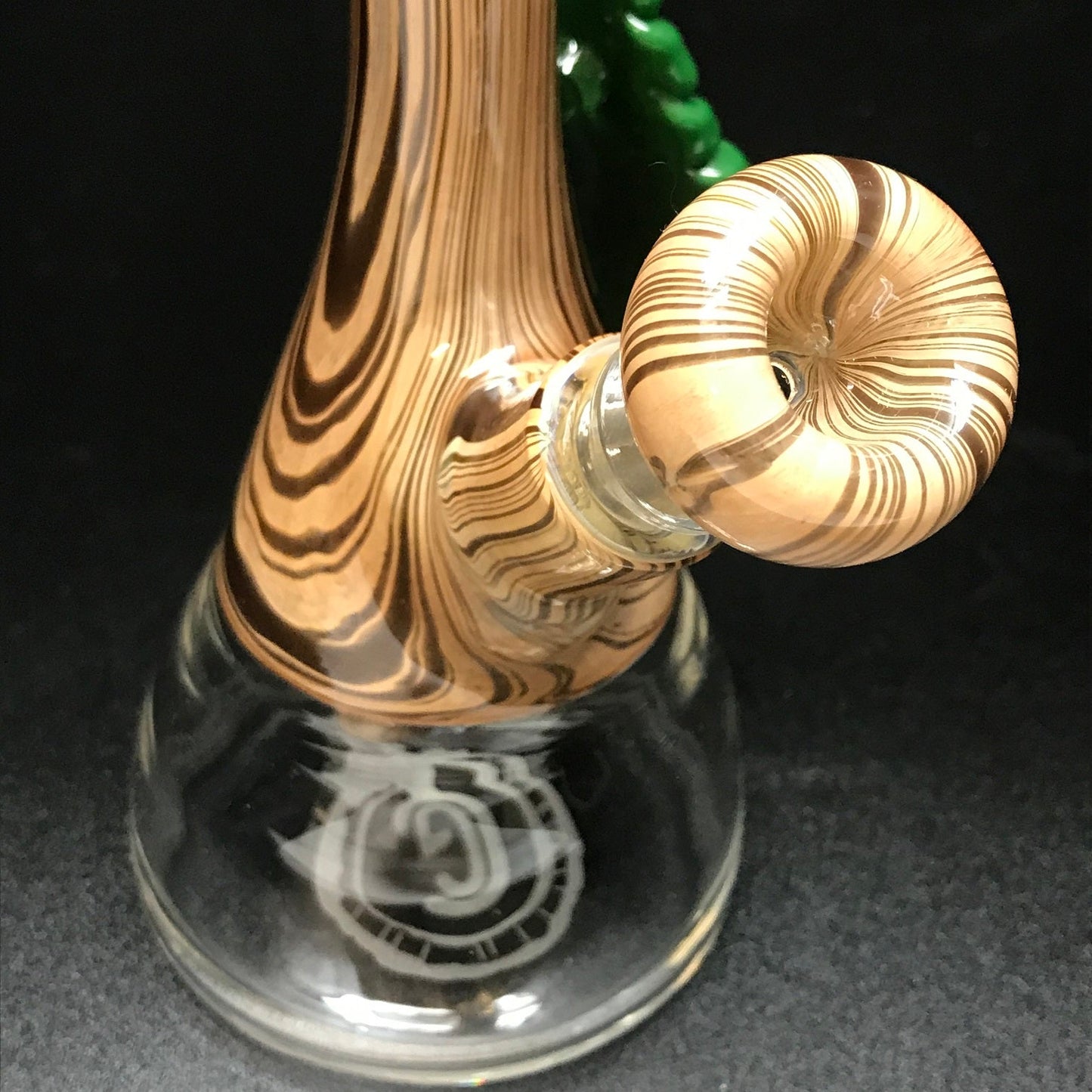 Chad G Glass Woodgrain Clear Bottom Mini Tube with Leaf #1