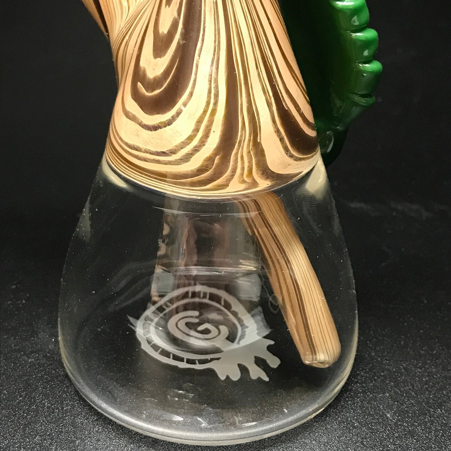 Chad G Glass Woodgrain Clear Bottom Mini Tube with Leaf #2