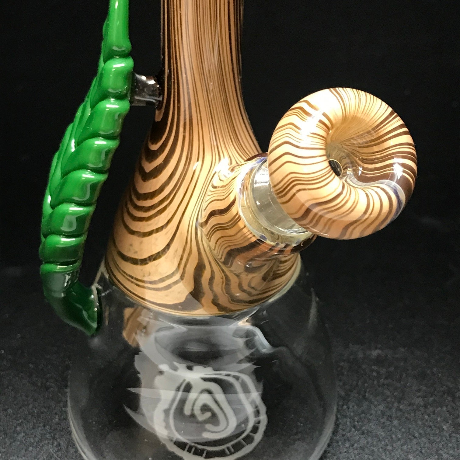 Chad G Glass Woodgrain Clear Bottom Mini Tube with Leaf #2