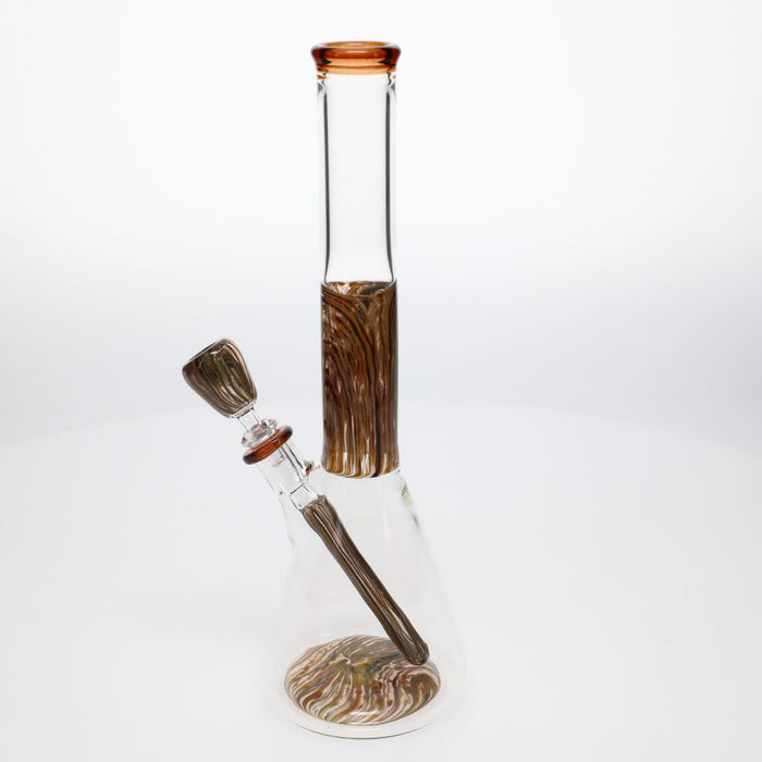 Chad G Glass Wood Grain Trim Beaker Waterpipe