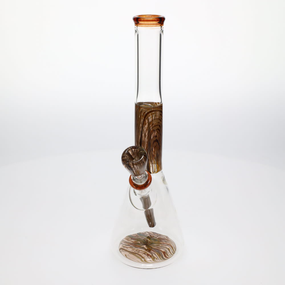 Chad G Glass Wood Grain Trim Beaker Waterpipe