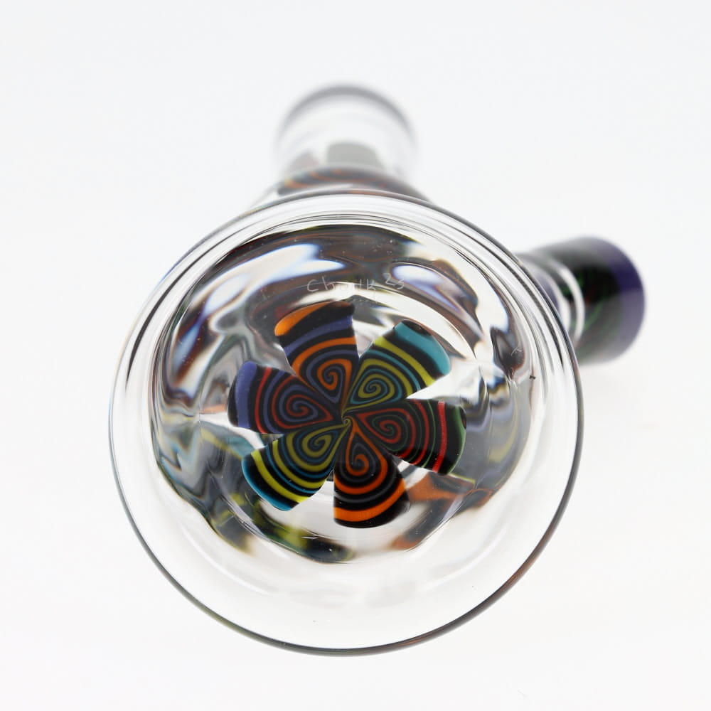 Chunk Glass Clear Thumbprint Black Tube