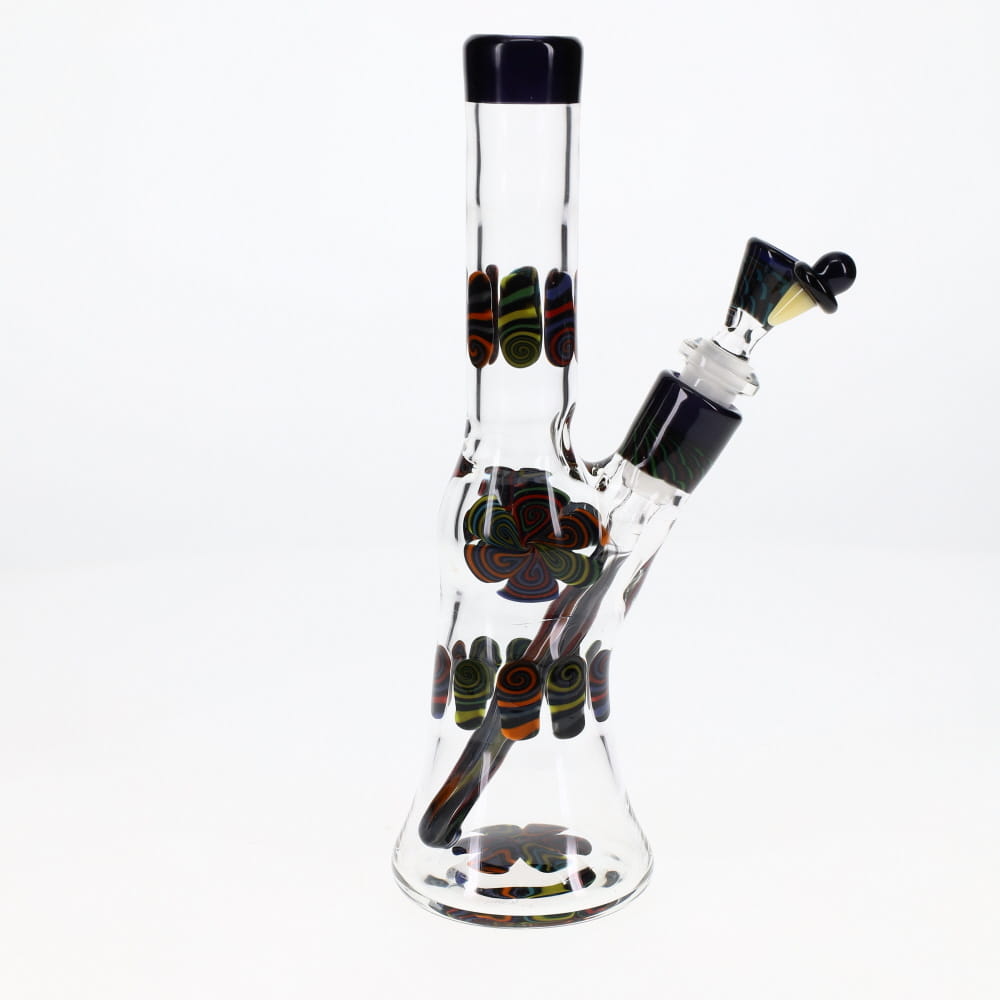 Chunk Glass Clear Thumbprint Black Tube