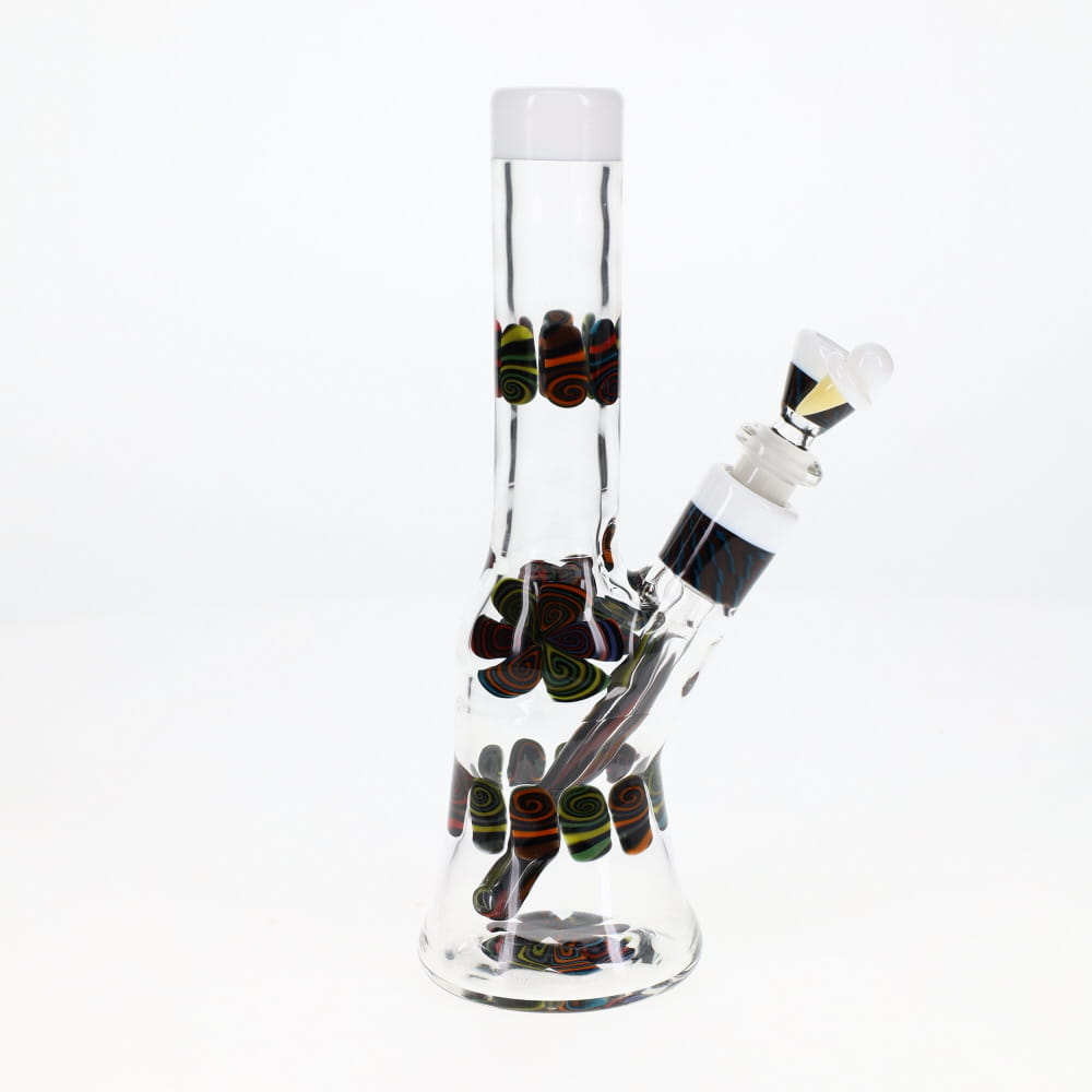 Chunk Glass Clear Thumbprint White Tube