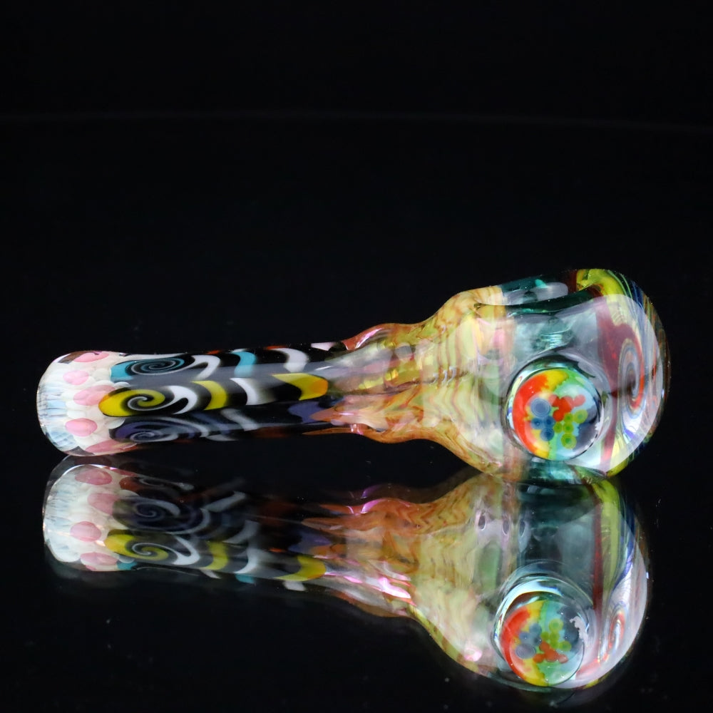 Chunk Glass X Cowboy Glass Fumed Thubmbprint & Blue Rainbow Spoon Collab