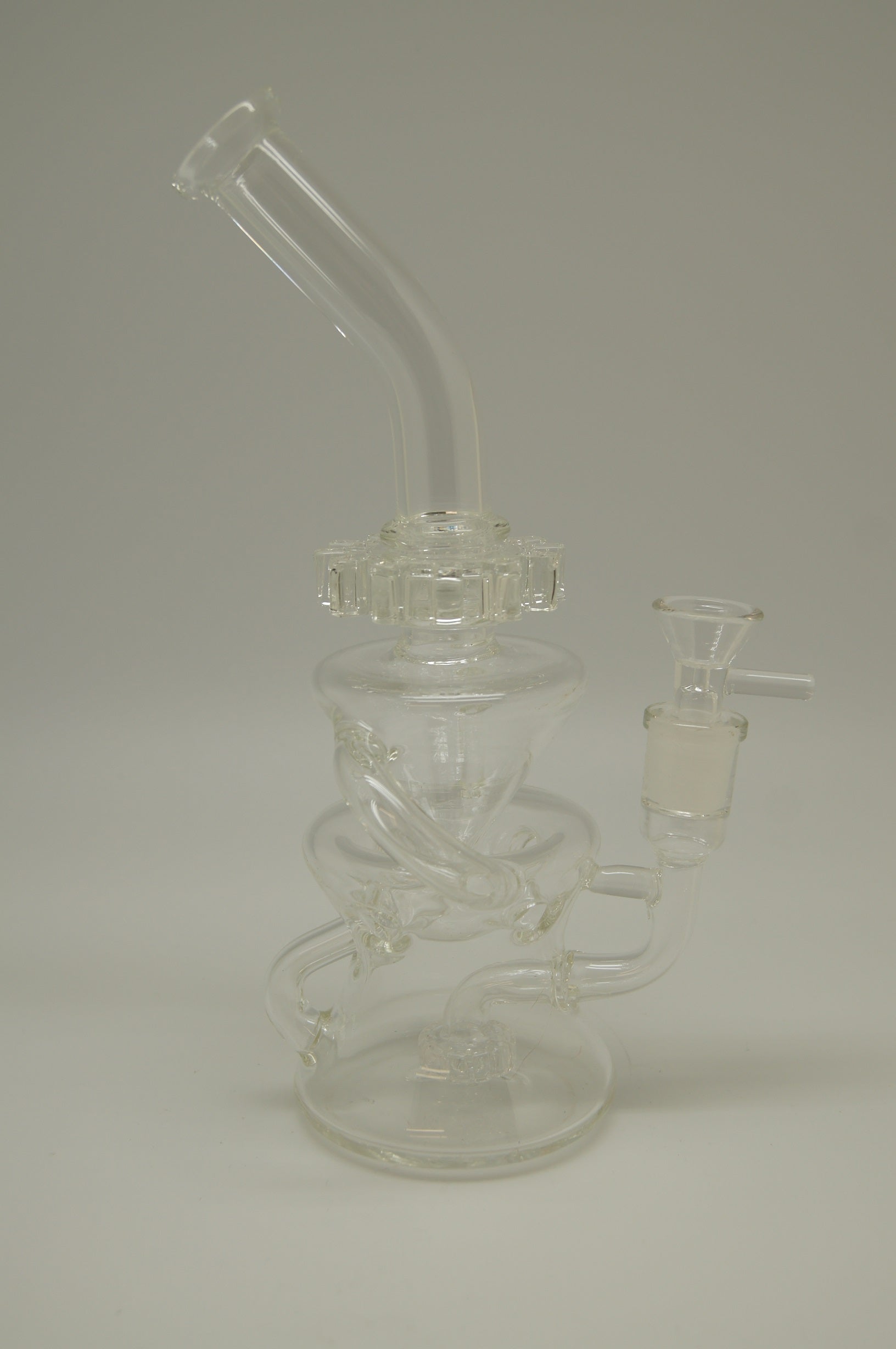 Clear Recycler with Cog Spinner Bubbler 