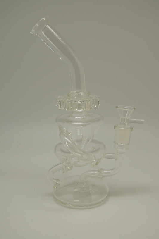 Clear Recycler with Cog Spinner Bubbler 