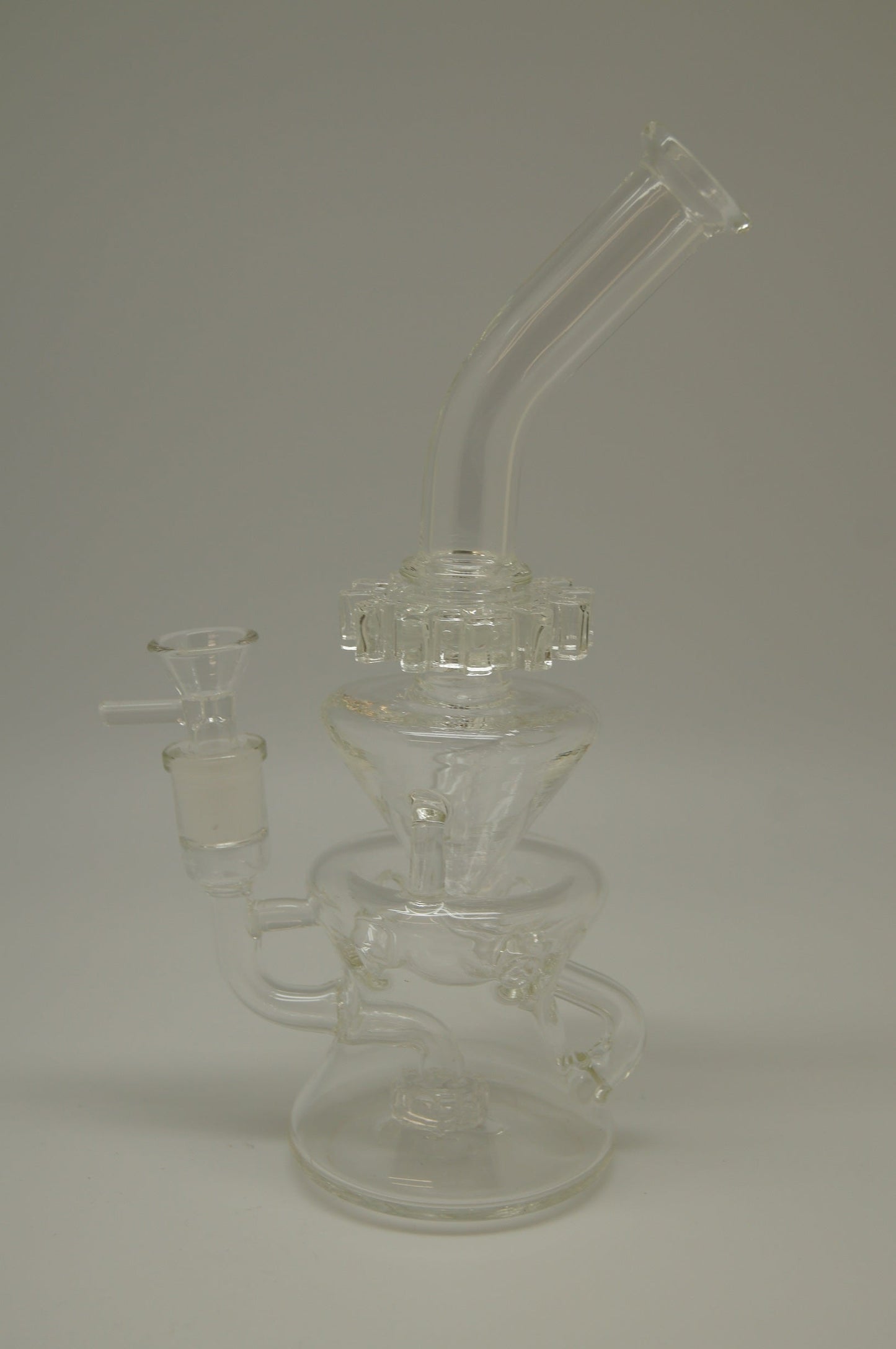 Clear Recycler with Cog Spinner Bubbler 