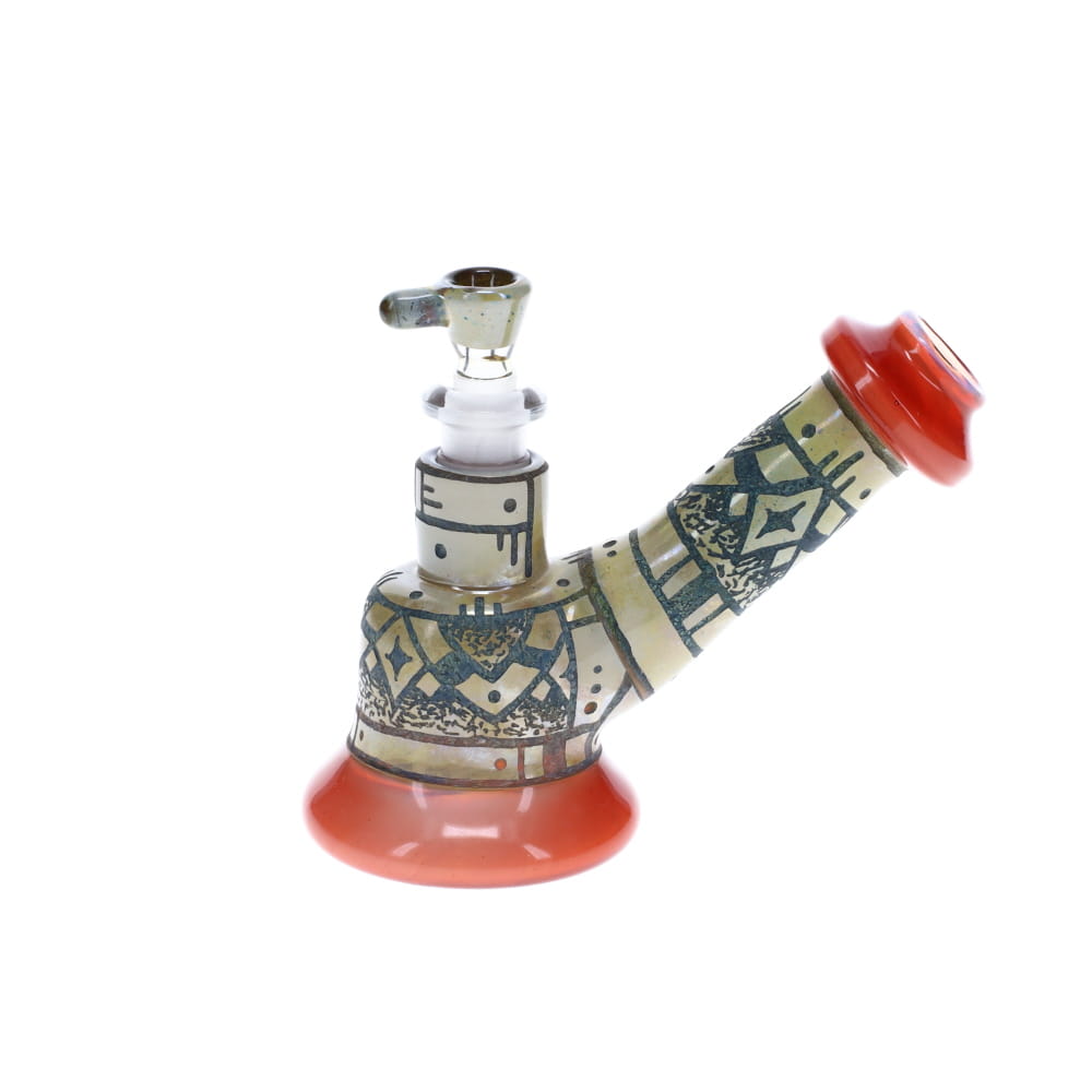 Corkis Portal Hand Carved 10mm Mini Bubbler - Orange