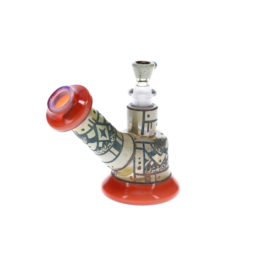 Corkis Portal Hand Carved 10mm Mini Bubbler - Orange