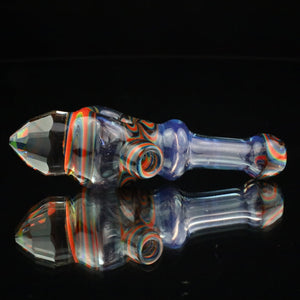 Cowboy Glass Blue UV Rainbow Faceted Spoon