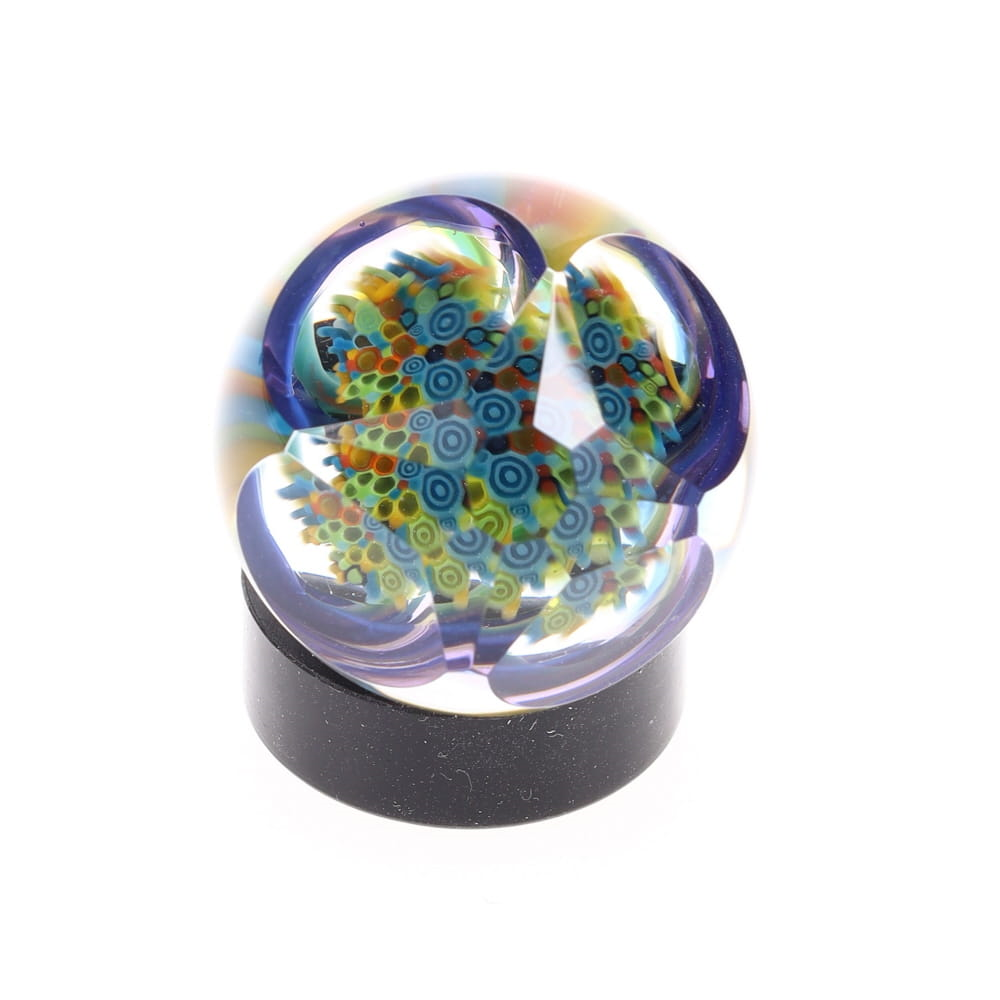 Cowboy Glass Indigo Star Faceted Marble Milli Carb Cap