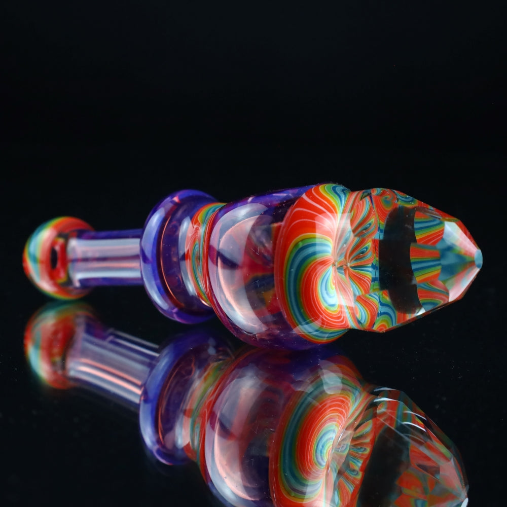 Cowboy Glass UV Pink/Purple/Rainbow Faceted Spoon