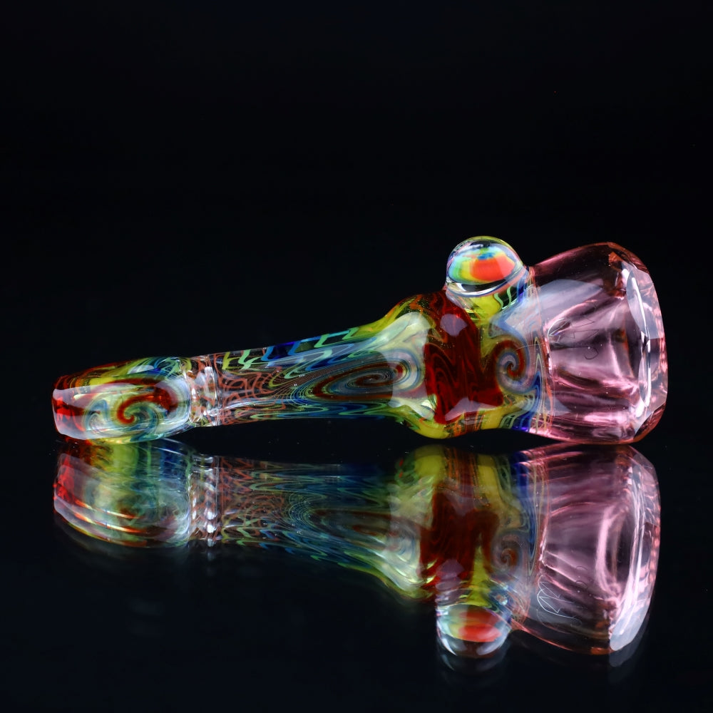 Cowboy Glass UV/CFL Pink/Yellow Faceted Chillum