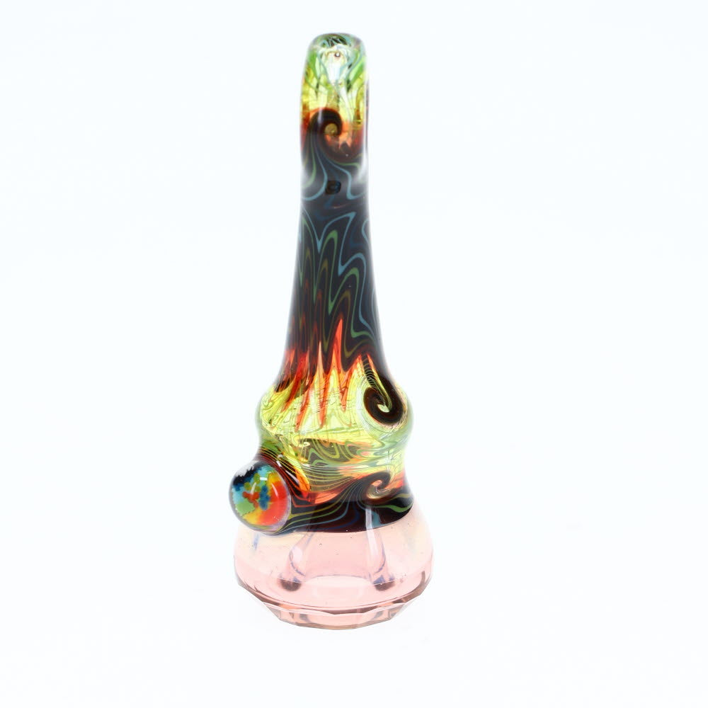 Cowboy Glass UV Rainbow/Black & Pink Faceted Onie