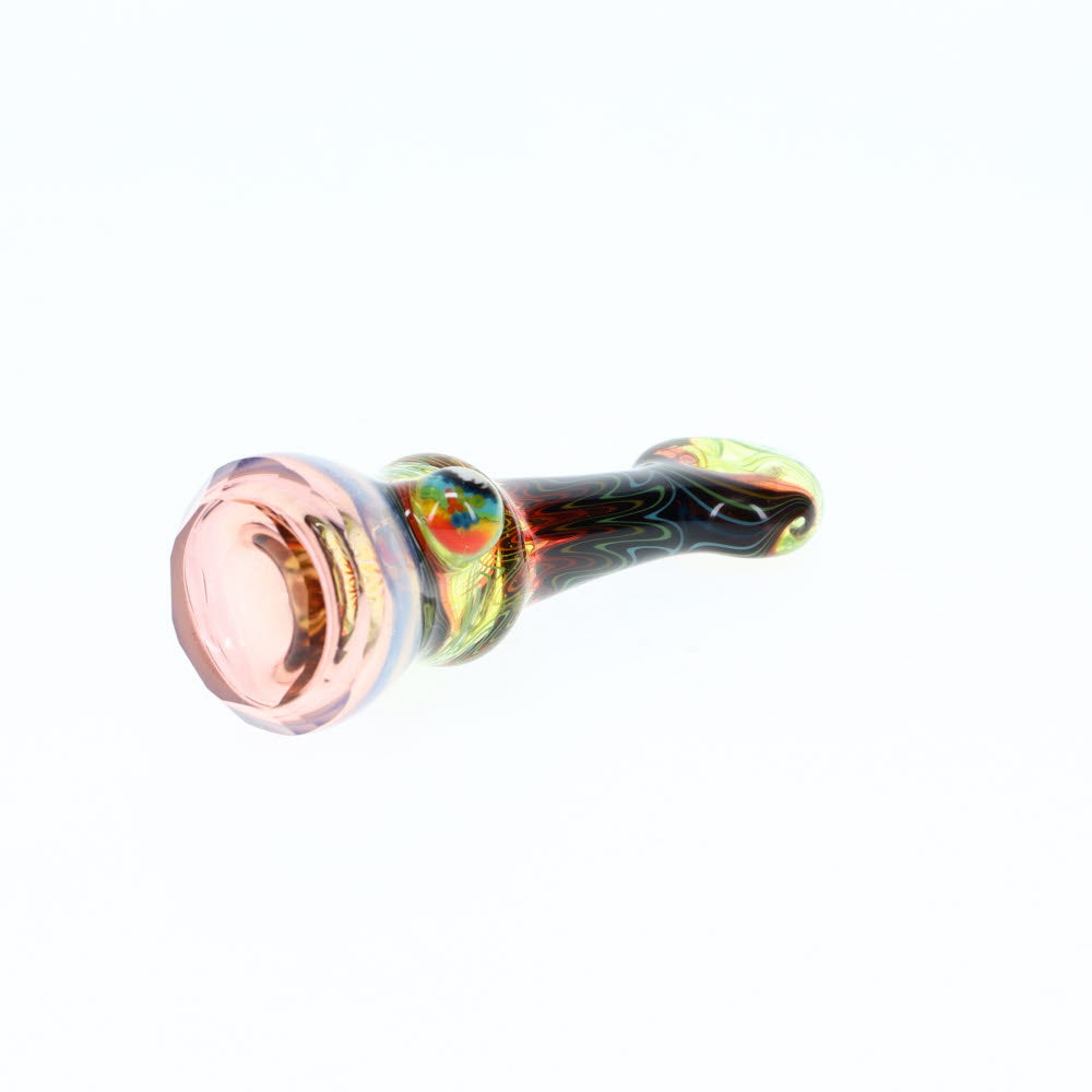 Cowboy Glass UV Rainbow/Black & Pink Faceted Onie