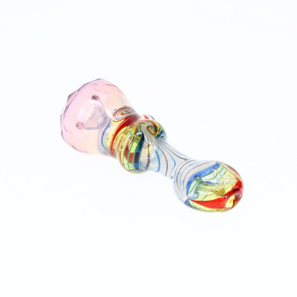 Cowboy Glass UV Rainbow/White & Pink Faceted Onie