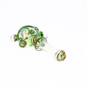 Cowboy Glass Worked Green & Rainbow Marbled Deluxe Spoon