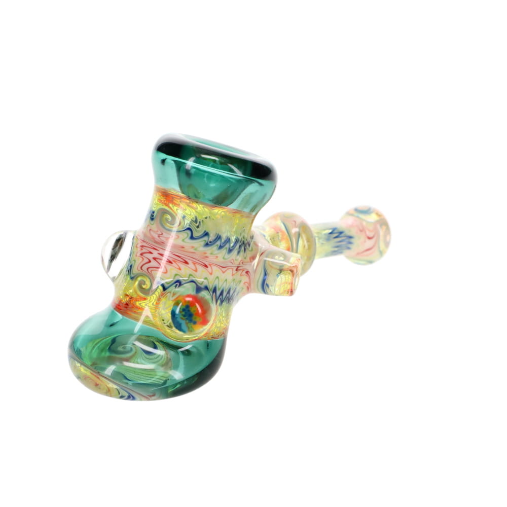 Cowboy Glass White & Rainbow Wig Wag Hammer Spoon