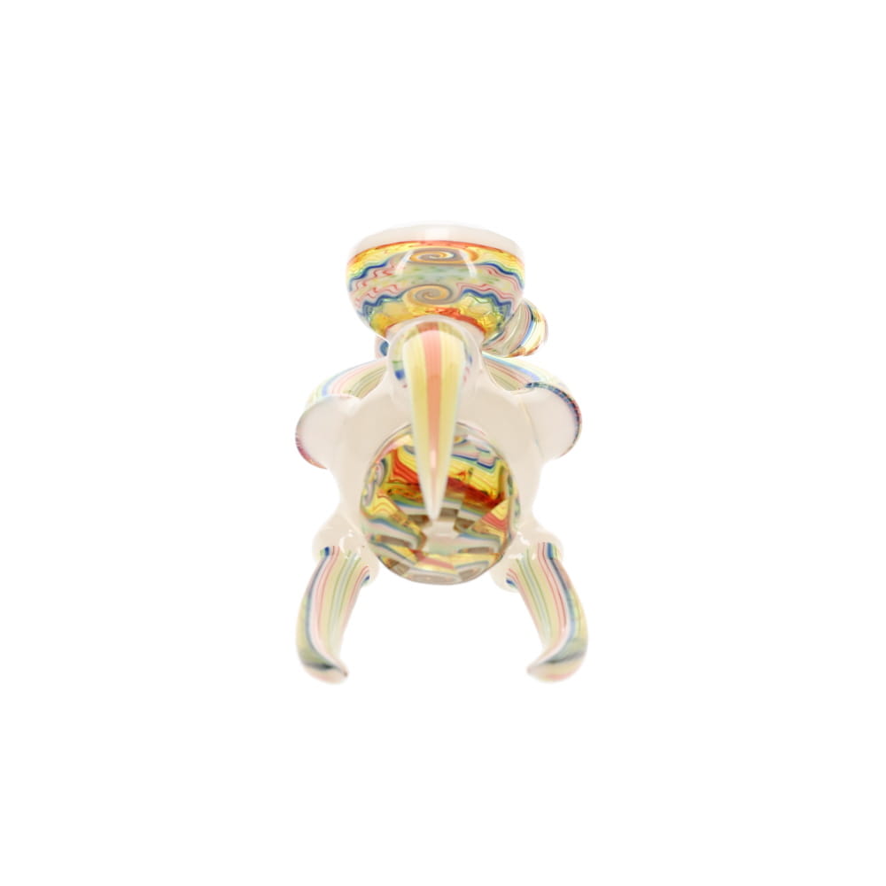 Cowboy Glass UV White & Rainbow Wig Wag Faceted Claw Spoon