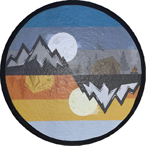 Day & Night Mountain Mood Mat - Medium Circle