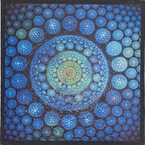 Blue & Green Disco Mood Mat - Medium Square