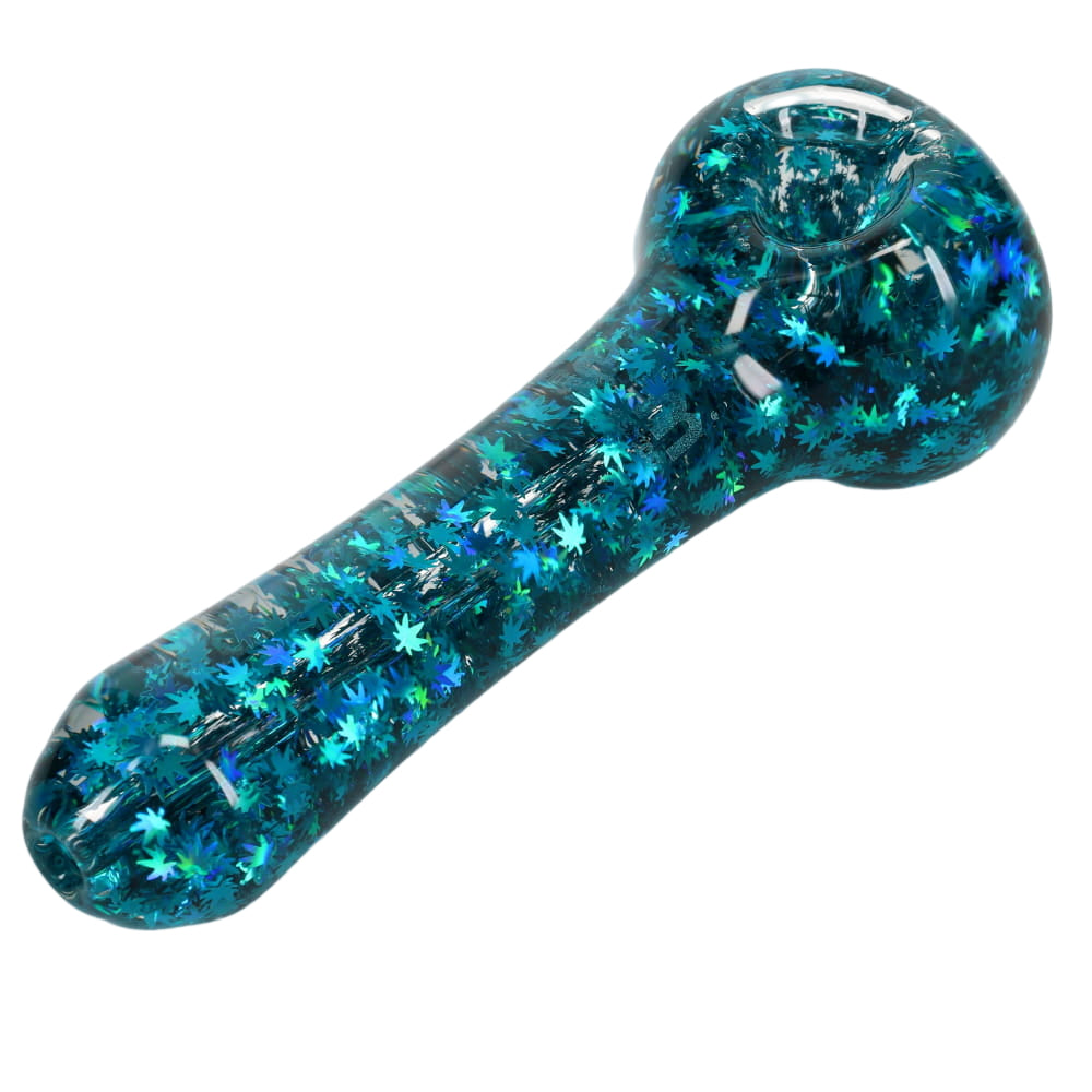 Dream XL Pot Leaf Glitter Pipe - Assorted Colors