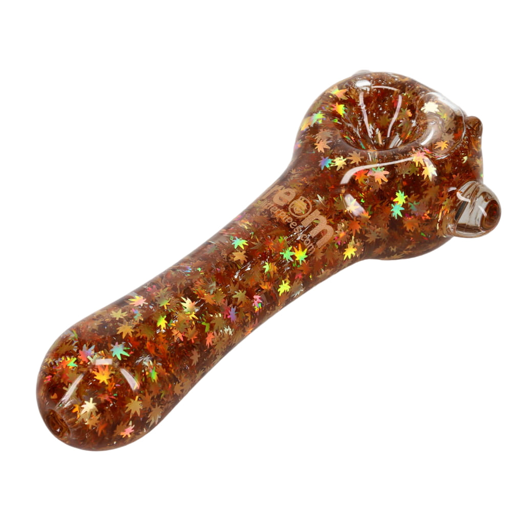 Dream XL Pot Leaf Glitter Pipe - Assorted Colors