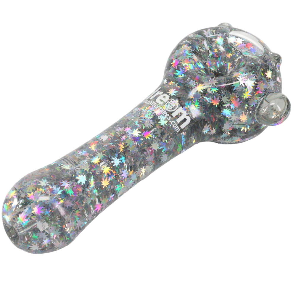 Dream XL Pot Leaf Glitter Pipe - Assorted Colors