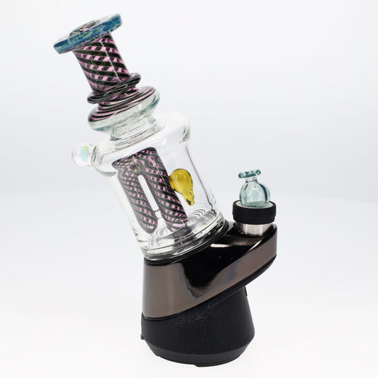 Drue Downs Glass Dichro Stripe Swirl Peak Top with Carb Cap