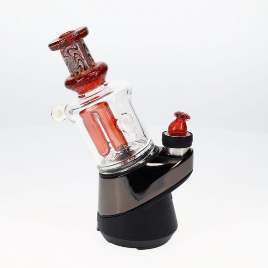 Drue Downs Glass Worked Red Dichro Peak Top with Carb Cap