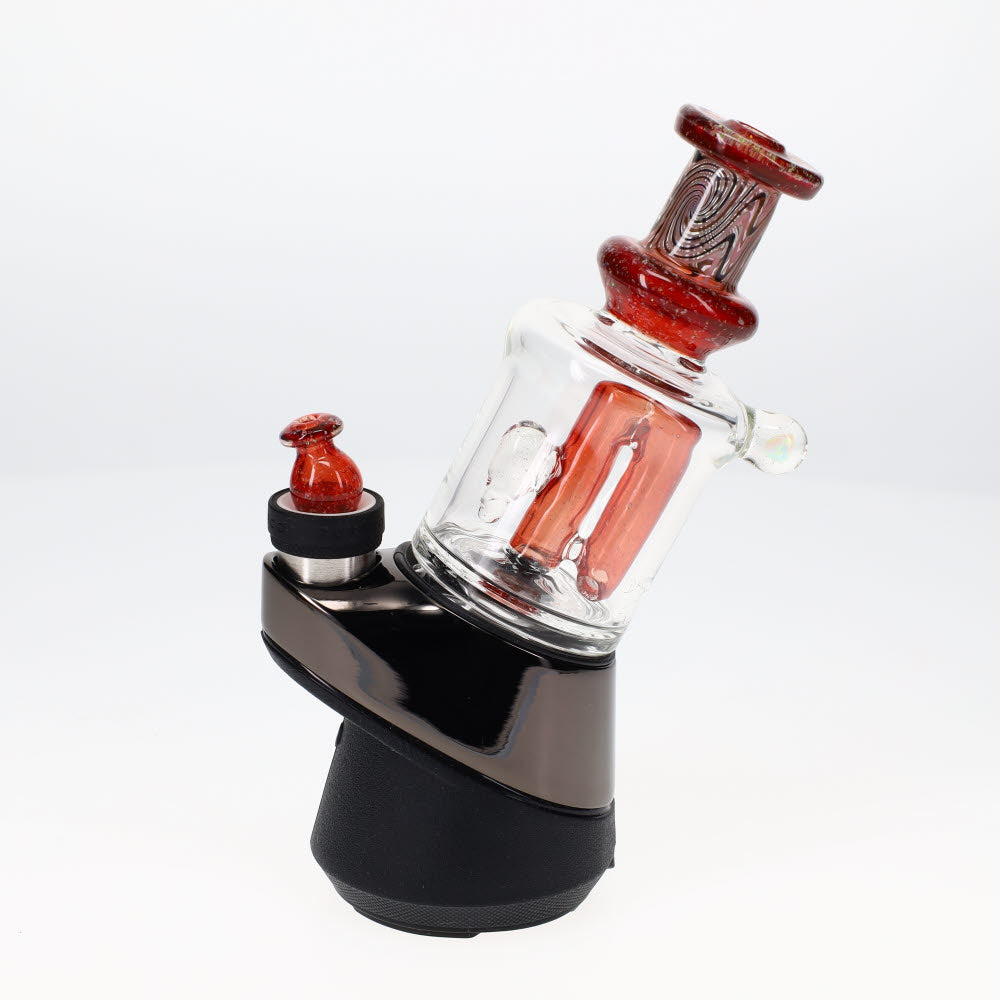 Drue Downs Glass Worked Red Dichro Peak Top with Carb Cap