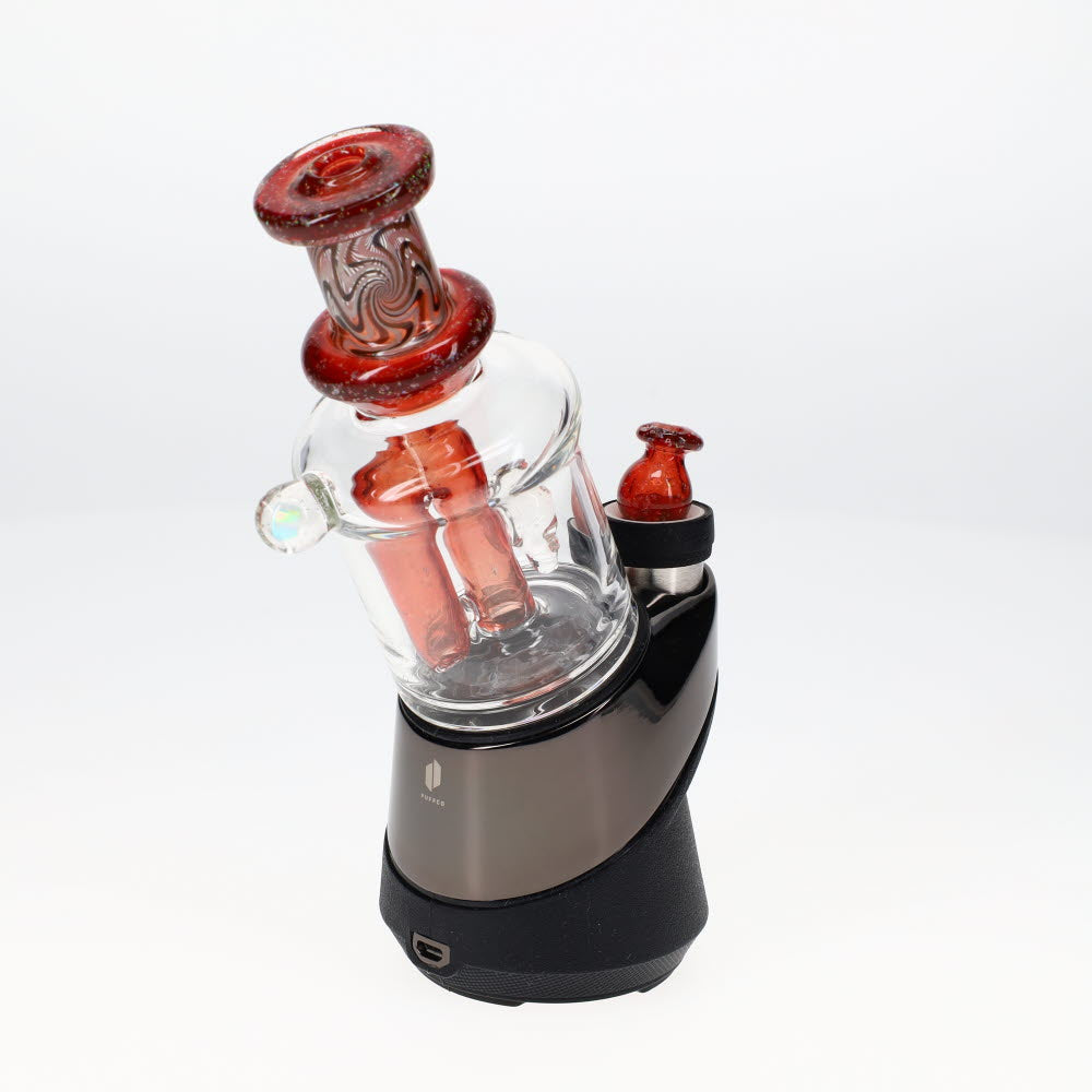 Drue Downs Glass Worked Red Dichro Peak Top with Carb Cap