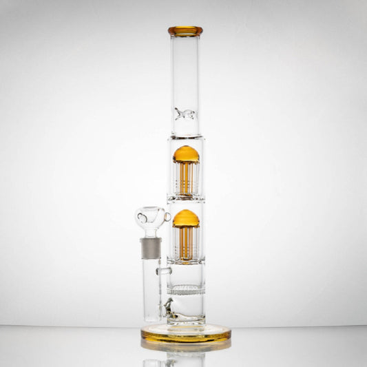 Dual Tree Arm Perc Straight with Color Accents Water Pipe