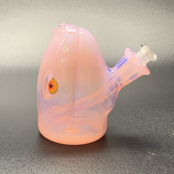 Elbo Glass Dino Head Bubbler - Pink Slyme