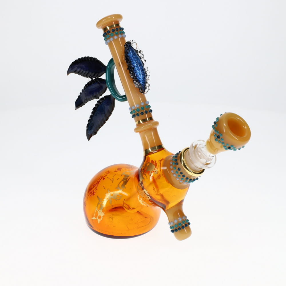 Fiona Phoenix Fire Glass Butter Amber Chalice Bubbler SALE