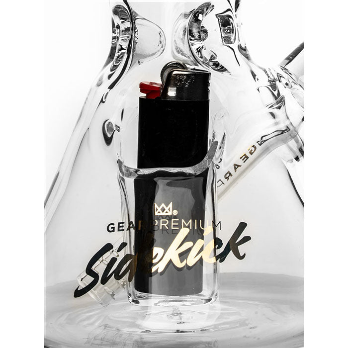 Gear Premium 12" 7mm Sidekick Beaker Waterpipe w/ Lighter - Clear