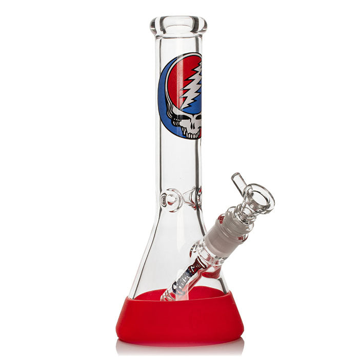 Grateful Dead x Gear Premium 10" Steal Your Face Beaker Water Pipe with Silicone Base