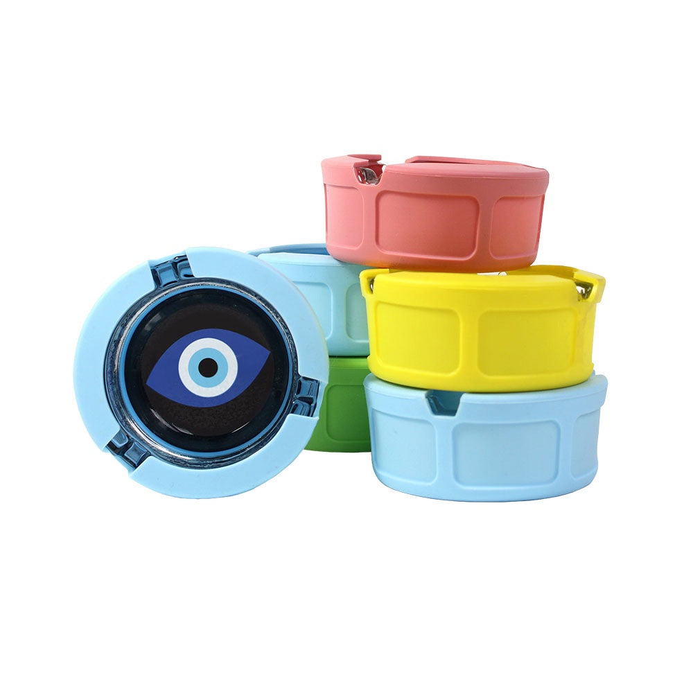 Giddy Silicone & Glass Ashtray - Evil Eye