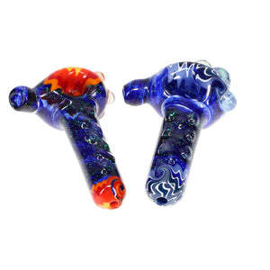Gladstone Glass Double Chunk Bump Linework and Crushed Opal Spoon