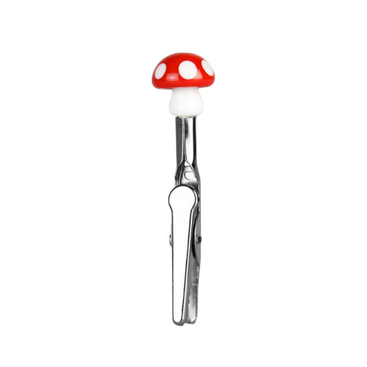 Glass Roach Clip - Mushroom