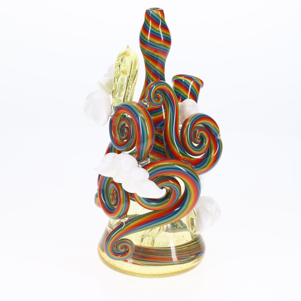 HAHA Glass Rainbow & Yellow UV Cloud Bubbler SALE