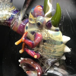 Hardman Art Glass Colorful Chameleon Bubbler