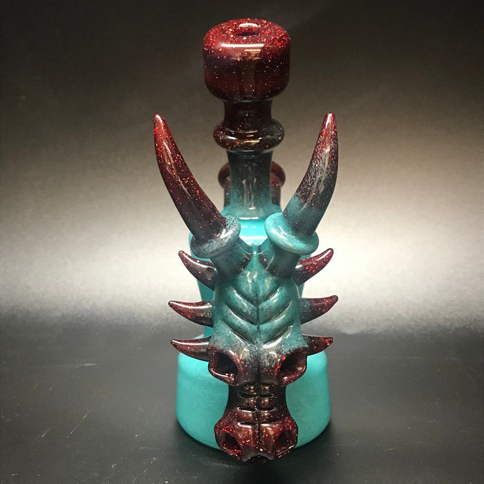 Hicdogg Glass Slain Dragon Teal Blizzard Bubbler