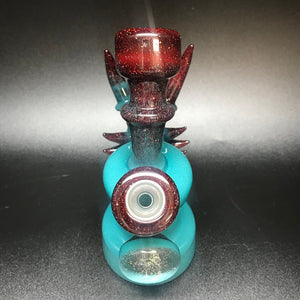 Hicdogg Glass Slain Dragon Teal Blizzard Bubbler