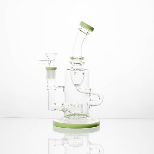 Clear Bent Neck with Color Rim Recycler Rig